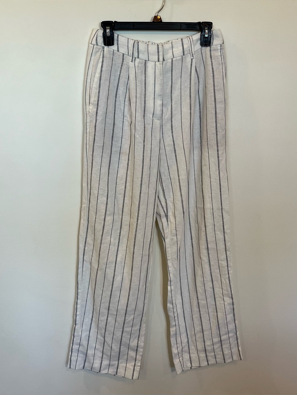 Old Navy Taylor Wide Leg Trousers Extra High Rise Womens Small Ivory Linen Blend